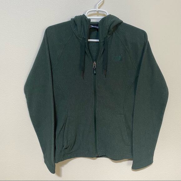 The North Face hooded fleece Full zip green Small - Picture 1 of 6